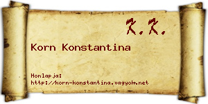 Korn Konstantina névjegykártya